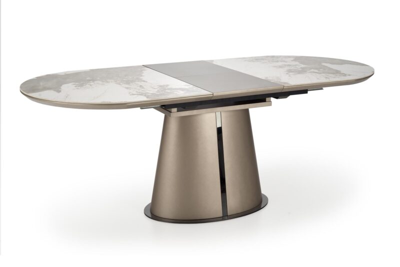 ROBINSON jatkettava pöytä, beige marmori / cappuccino / musta