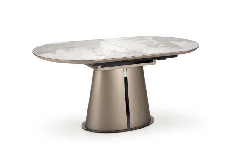 ROBINSON jatkettava pöytä, beige marmori / cappuccino / musta