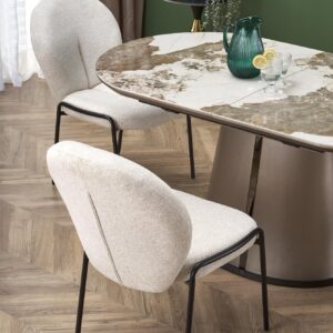 ROBINSON jatkettava pöytä, beige marmori / cappuccino / musta