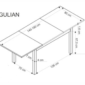 GULIAN jatkettava pöytä, tammi / musta