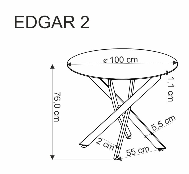 EDGAR 2 -ruokapöytä, - valkoinen marmori