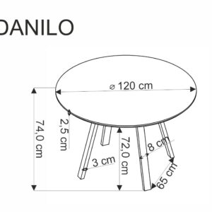 DANILO-pöytä, pähkinä/musta