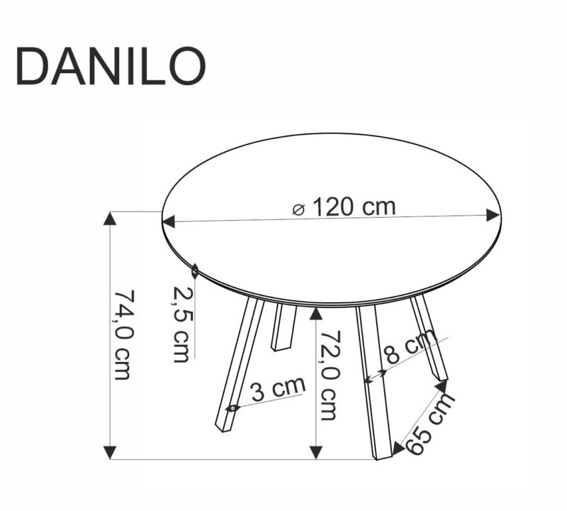 DANILO-pöytä, pähkinä/musta