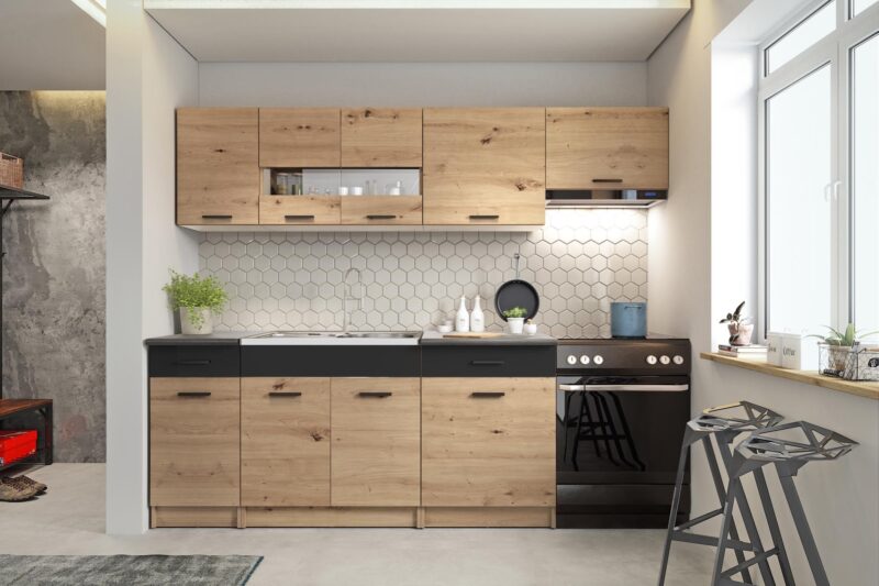 ALINA 240 - ARTISAN OAK/BLACK MATTA