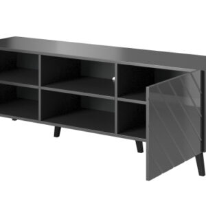 TV-taso 150 ABETO maton harmaa/ kiiltävän harmaa