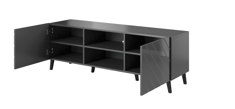 TV-taso 150 ABETO maton harmaa/ kiiltävän harmaa