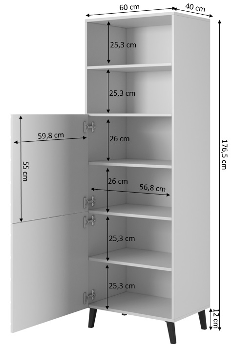 KAAPPI 60 ABETO matto grafiitti/kiiltävä grafiitti