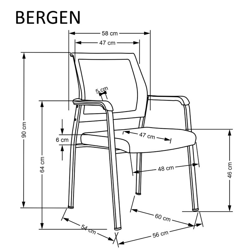 BERGEN tuoli, musta