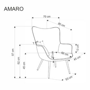 AMARO vapaa-ajan tuoli, sinappi