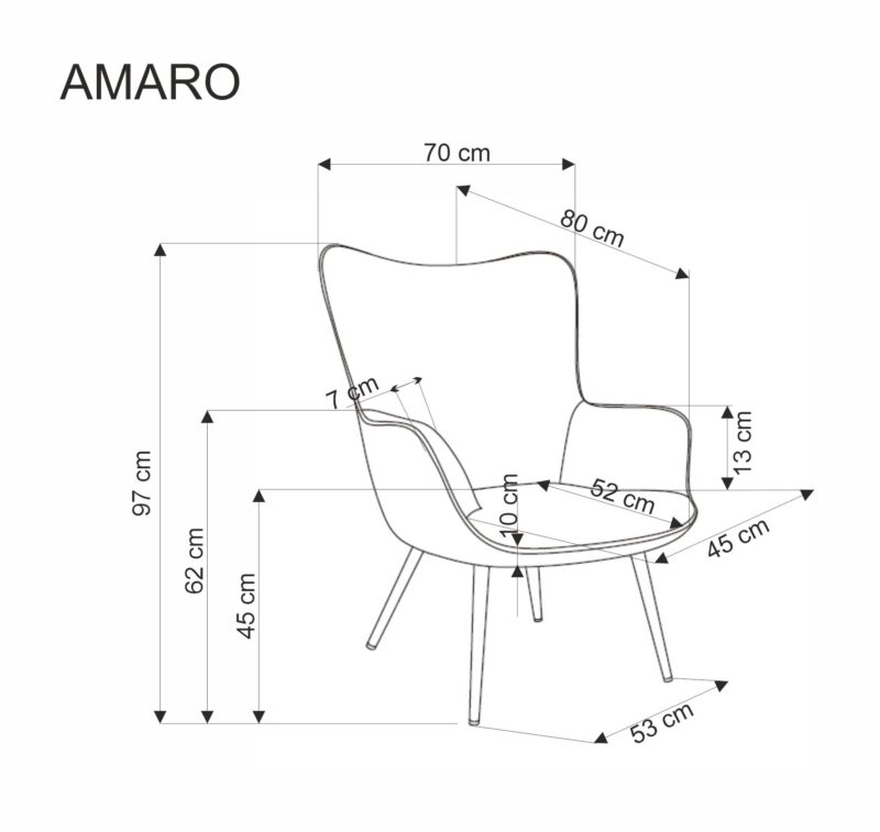 AMARO vapaa-ajan tuoli, sinappi